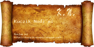 Kuczik Noémi névjegykártya